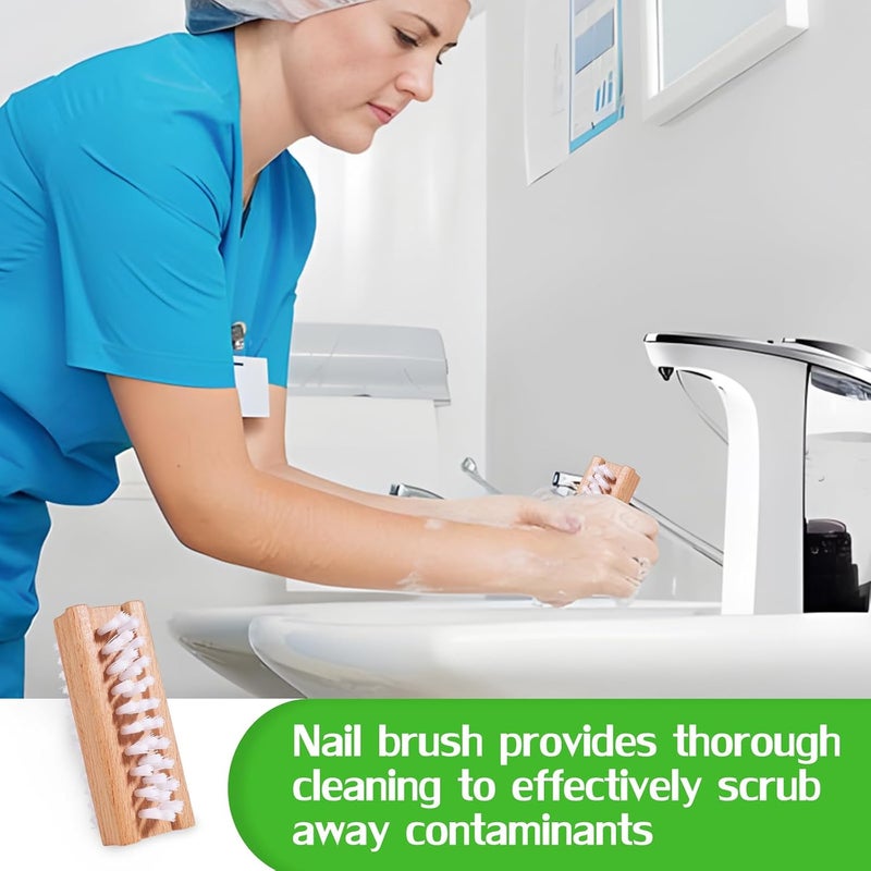 SAMEBUTECO 2 Pack Non-Slip Wooden Hand & Nail Brush,Dual-Sided Fingernail Scrub Brush for Deep Cleaning Nails,Hands & Feet Heavy Duty Mechanic Hand Brush with Stiff Bristles and Molded Beech-wood Grip - Image 5